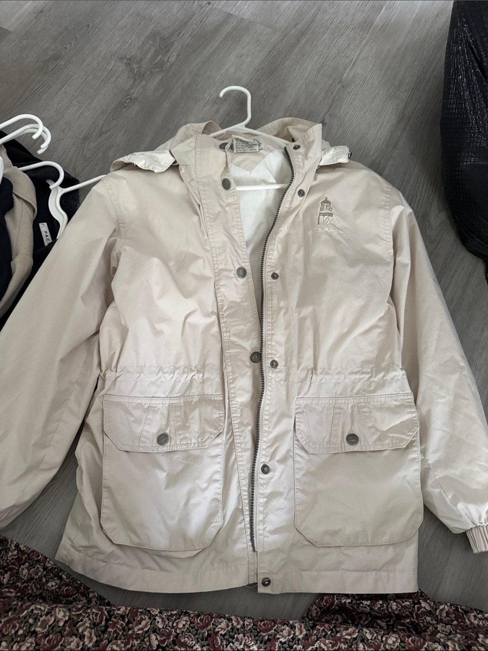 Northern Reflections Light Beige Hooded Raincoat for Men